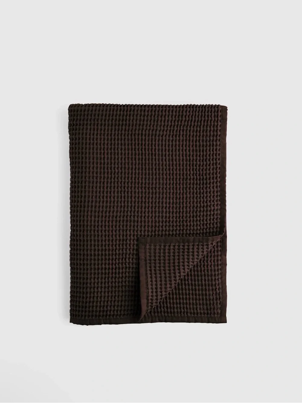 Quince Organic Cotton Waffle Throw in Espresso 50x70